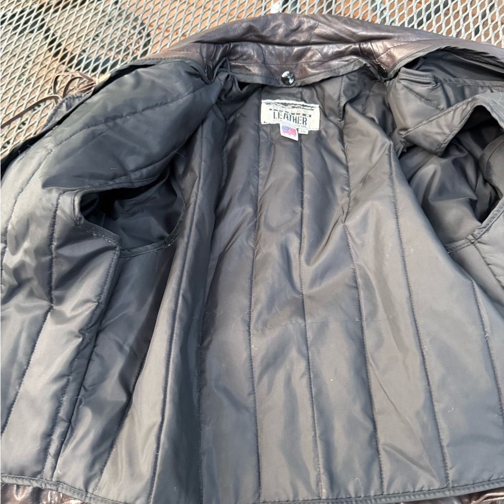 Vintage Dallas Premium Leather USA Made Fringe Western Jacket Removable Liner - Picture 15 of 15